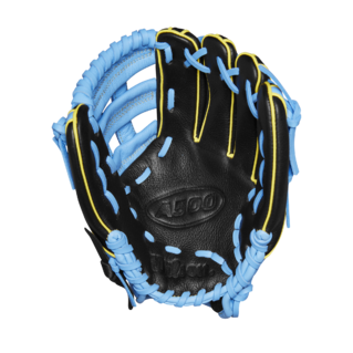 Wilson 2025 A500 Black/Cool Blue/Yellow 10.50" Baseball Glove WBW102536105
