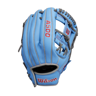 Wilson 2025 A500 Blue/Grey/Red 11.00" Baseball Glove WBW10253811