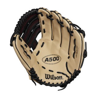 Wilson 2025 A500 Blonde/Red/Black 12.50" Baseball Glove WBW102544125
