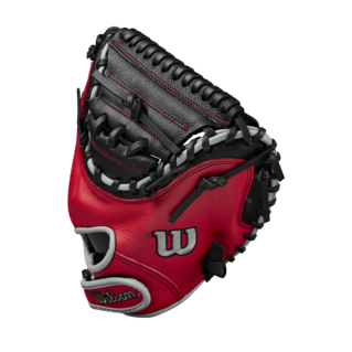 Wilson 2025 A500 Black/Red/Grey 32.00" Baseball Catcher's Mitt WBW10254632