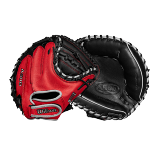 Wilson 2025 A500 Black/Red/Grey 32.00" Baseball Catcher's Mitt WBW10254632