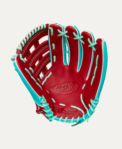 Wilson 2025 Fall A2K MY7SS Teal/Seafoam/Red 12.50" Baseball Glove WBW103474125