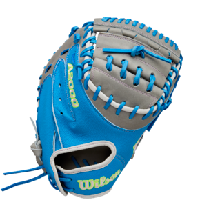 Wilson 2025 Fall A2000FP FPCM23 Sky Blue/Gy 34.00" Fastpitch Catcher's Mitt WBW10349134