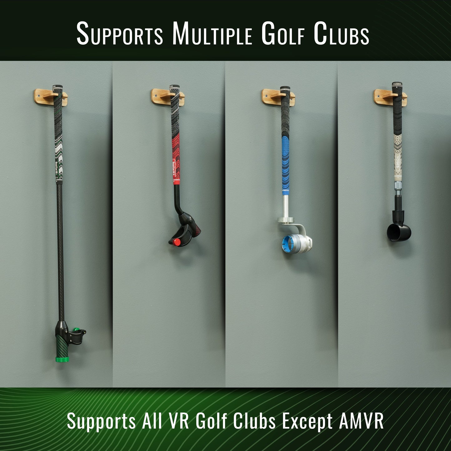 DriVR Wall Mount System -  Storage System for Standard and Putter Gripped DriVR VR Golf Club Handles
