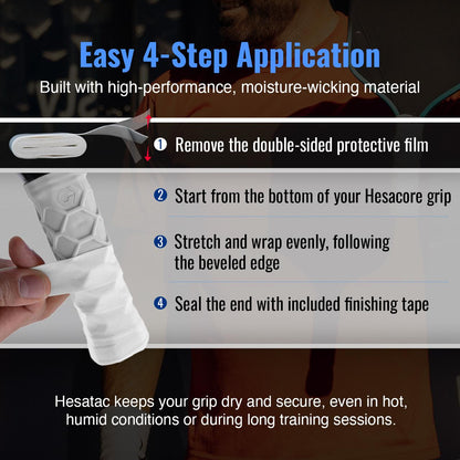 Hesacore Hesatac Overgrip – White (6 & 12 Pack)