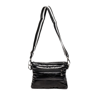 Black Padded Crossbody Belt Bag