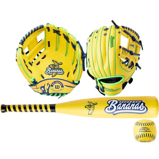 Savannah Bananas 2026 Wilson A200 10" Glove, Ball, and Bat Kit