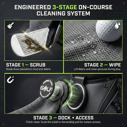Stubby Magnetic Golf Towel + Landing Pad System