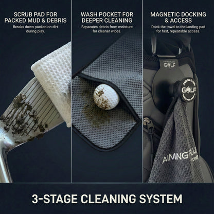 Stubby Magnetic Golf Towel + Landing Pad System