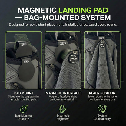 Stubby Magnetic Golf Towel + Landing Pad System