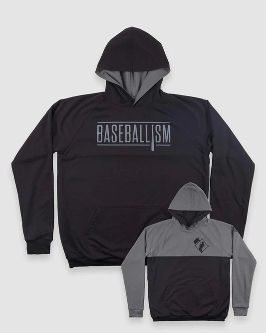 Baseballism - Classic Double Play Reversible Hoodie - Black/Grey