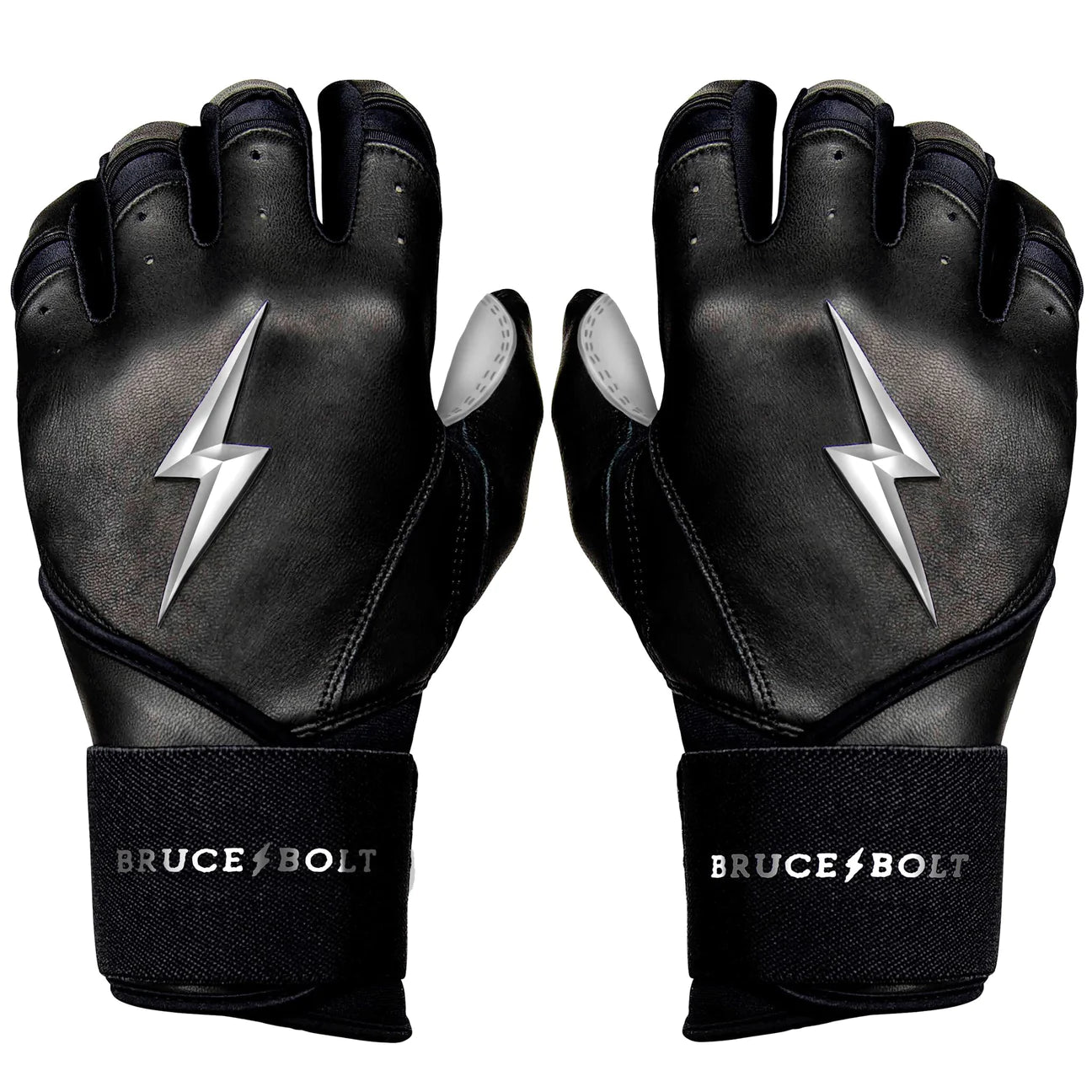 Bruce Bolt Premium Pro Chrome Series Long Cuff Batting Gloves