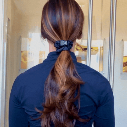 Black Velvet Buckle Scrunchie - No Snagging, No Tangles