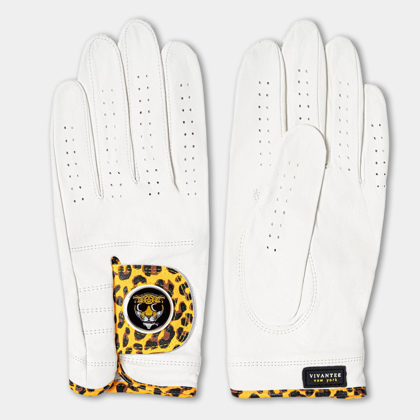 Chelsea Cheetah | Men's White Golf Glove