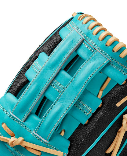 Wilson 2024 Fall A2000 PF50SS Black/Teal 12.25" Baseball Glove WBW1022771225