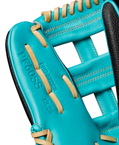 Wilson 2024 Fall A2000 PF50SS Black/Teal 12.25" Baseball Glove WBW1022771225