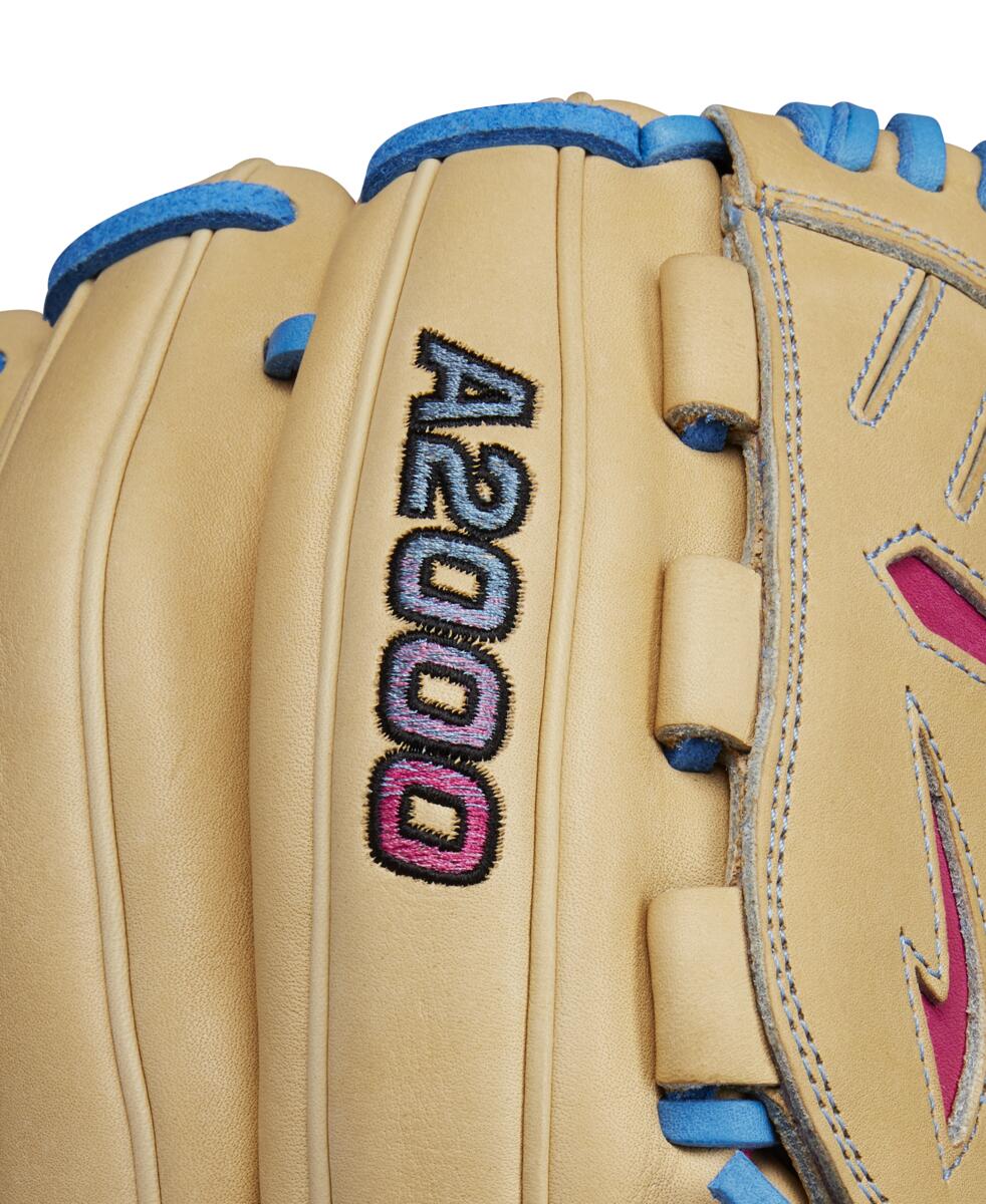 Wilson A2000 2024 AUGUST GOTM B23 Sky Blue/Pink 12.00" Baseball Glove: WBW10278812