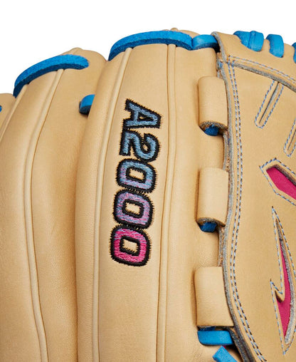Wilson A2000 2024 AUGUST GOTM B23 Sky Blue/Pink 12.00" Baseball Glove: WBW10278812