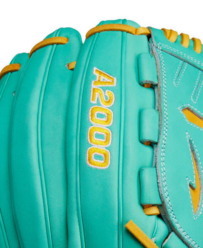 Wilson 2024 Fall A2000 B23 Seafoam/Yellow 12" Baseball Glove WBW10227012