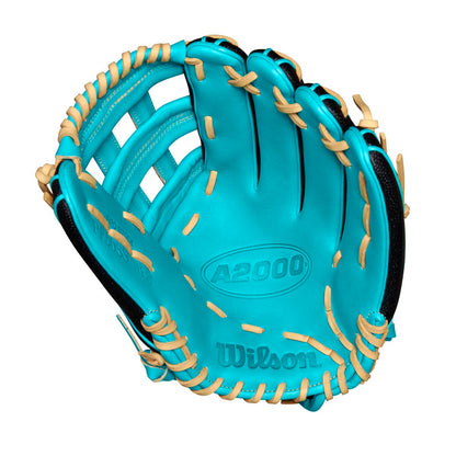 Wilson 2024 Fall A2000 PF50SS Black/Teal 12.25" Baseball Glove WBW1022771225