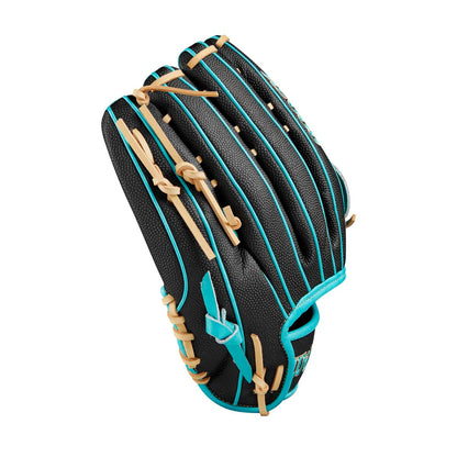 Wilson 2024 Fall A2000 PF50SS Black/Teal 12.25" Baseball Glove WBW1022771225