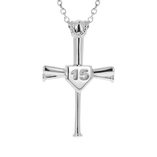 2.0 Custom Number Baseball Bat Cross Necklace