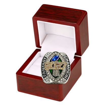 2027 Fantasy Football Championship Ring Replica – Ram Head Design with Color Enamel Details