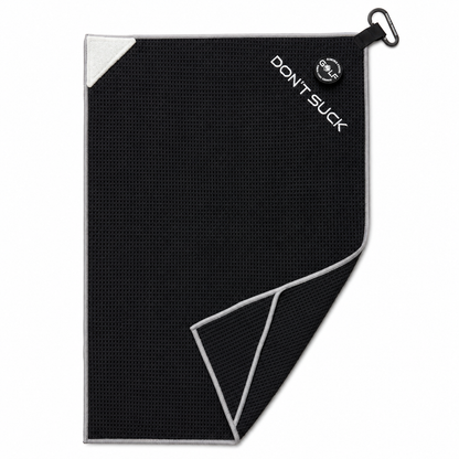 Don't Suck Magna-Anchor™ Stubby Magnetic Golf Towel - Black / Grey