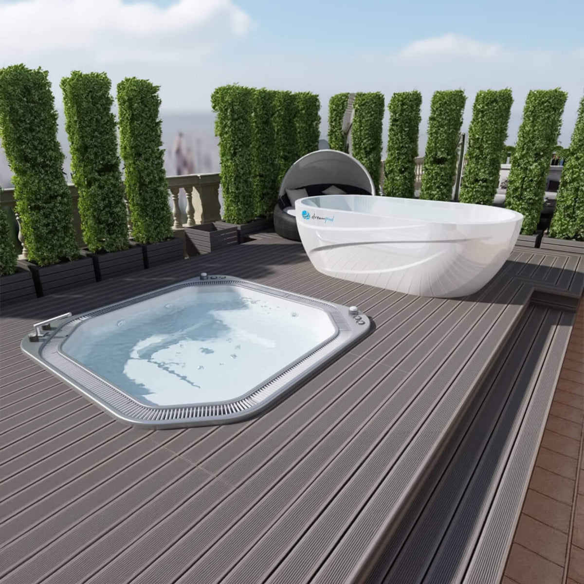Dreampod Ice Bath With Chiller Premium Fiberglass Floatation Tank [DPIB101WPE] (SAK17942)