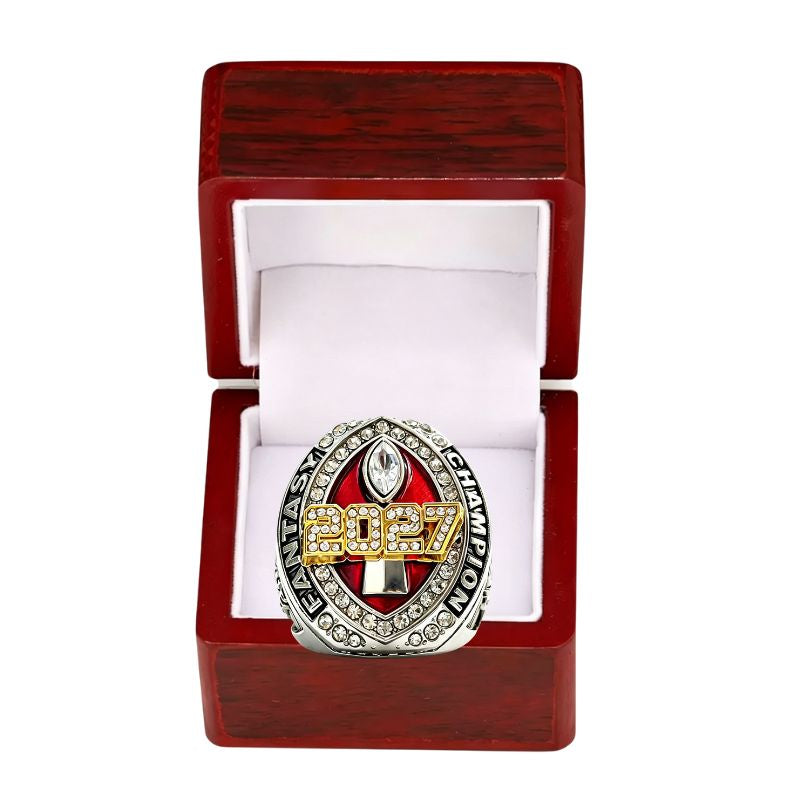 2027 Fantasy Football Championship Ring Replica – with Color Enamel Design