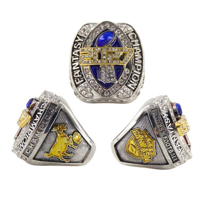 2027 Fantasy Football Championship Ring Replica – Ram Head Design with Color Enamel Details