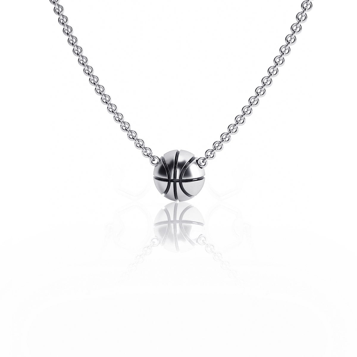 Basketball Pendant Necklace - Silver