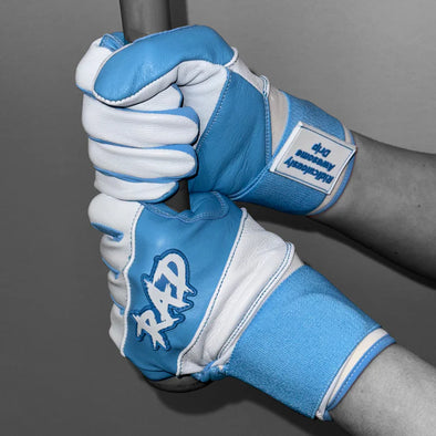 Ridiculously Awesome Drip Batting Gloves - Sky High Blue & Whites