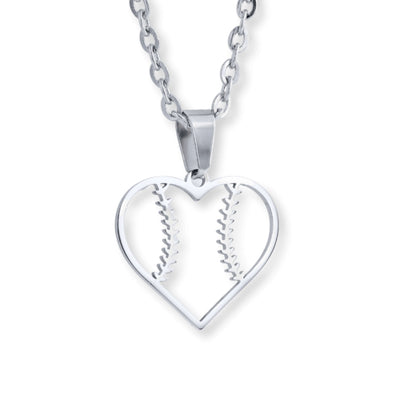 Heart Seams Baseball Necklace