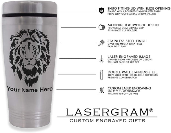 Commuter Travel Mug, Baseball Coach, Personalized Engraving Included