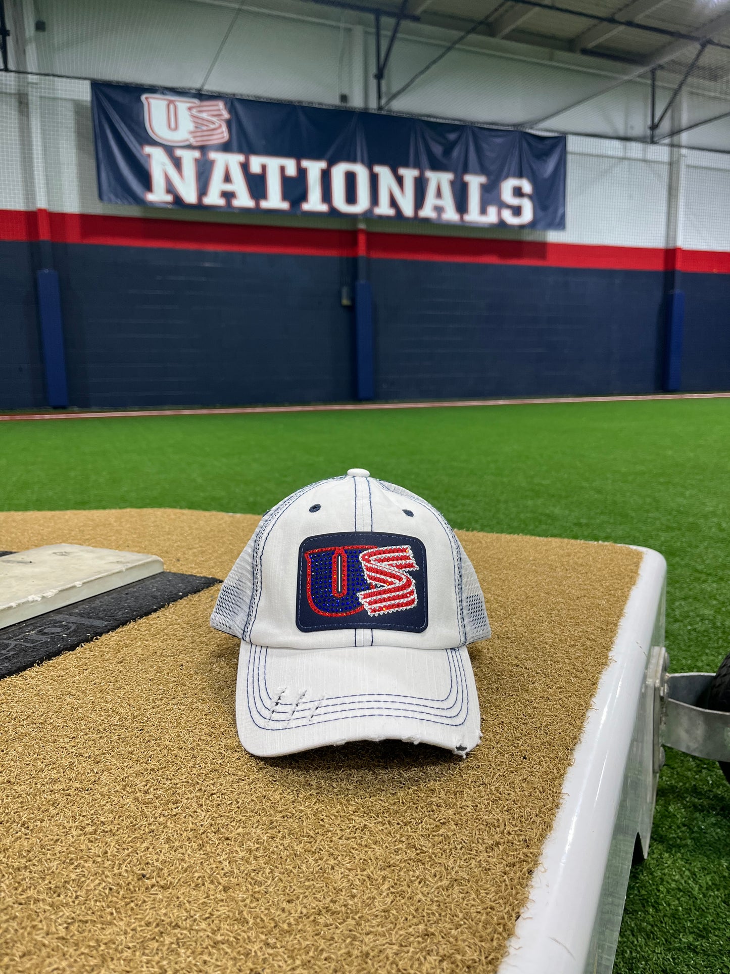 US Nationals Rhinestone Adjustable Mom Hat