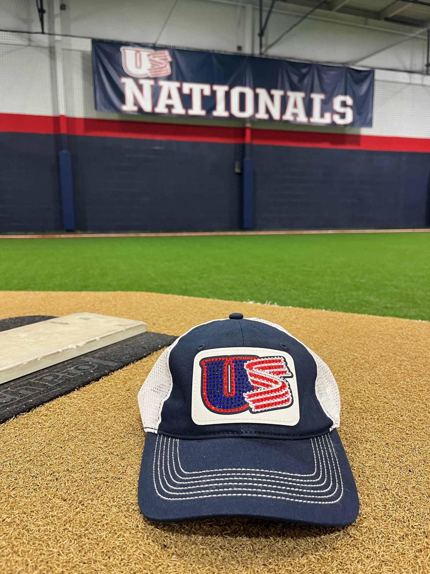 US Nationals Rhinestone Adjustable Mom Hat