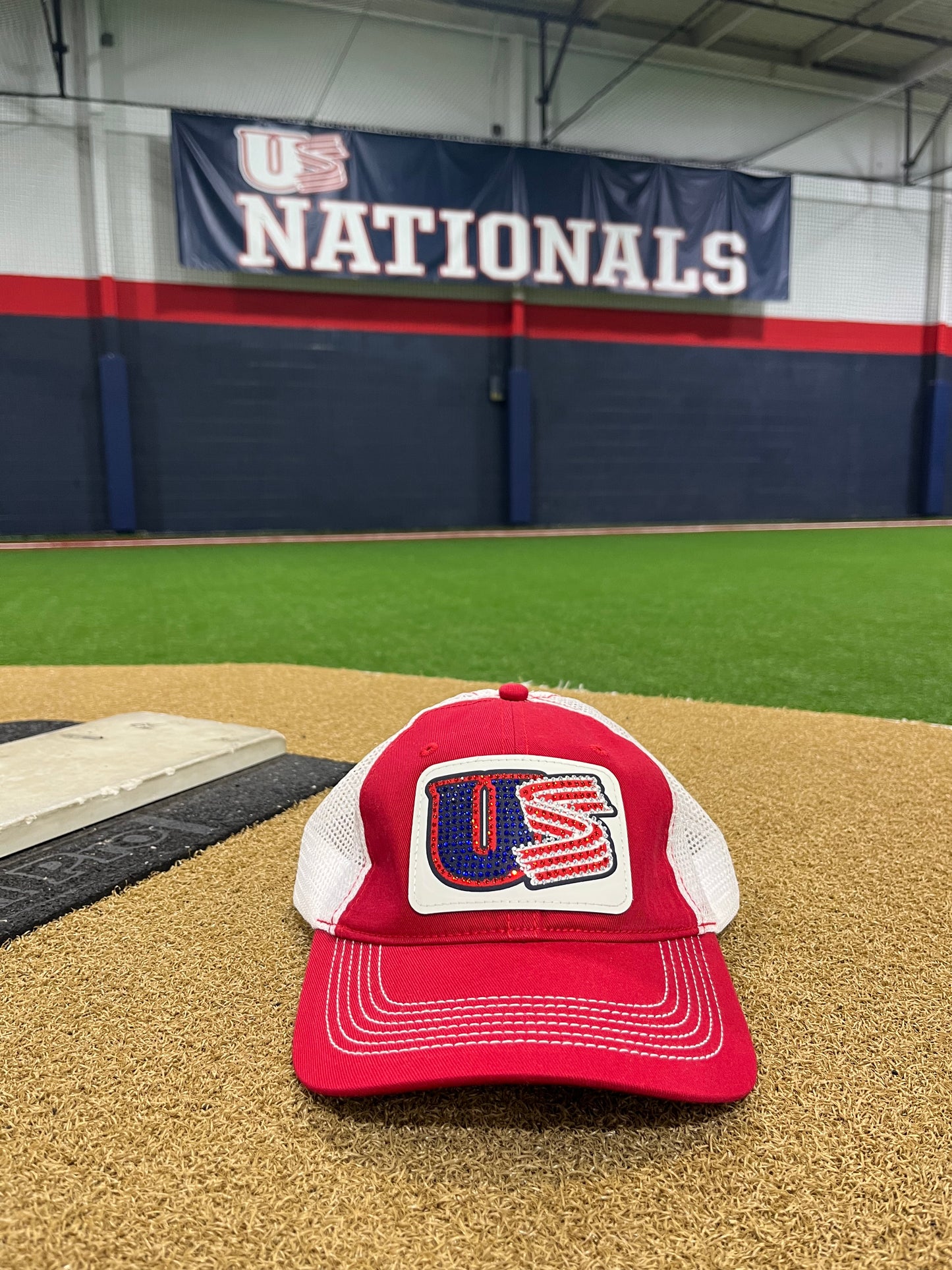 US Nationals Rhinestone Adjustable Mom Hat