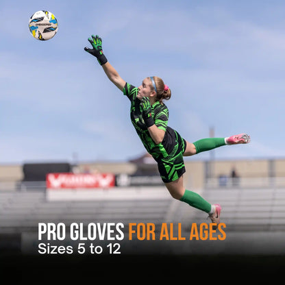 Legacy Black/Green Goalkeeper Gloves with Hybrid Flat-Roll Finger Cut
