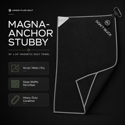 Don't Suck Magna-Anchor™ Stubby Magnetic Golf Towel - Black / Grey