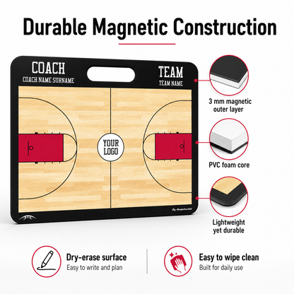 Custom High School Basketball Coaching Board 15.7 x 12.6 in (Magnetic)