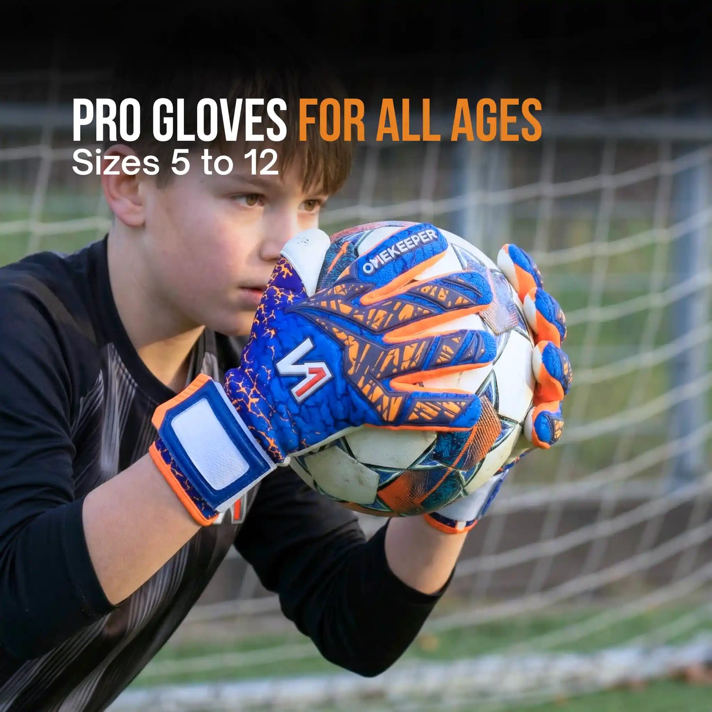 Mana Blue and Orange Goalkeeper Gloves