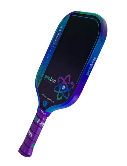 Proton Project Peacock 15mm Elongated Black/Jade/Plum Pickleball Paddle & Cover