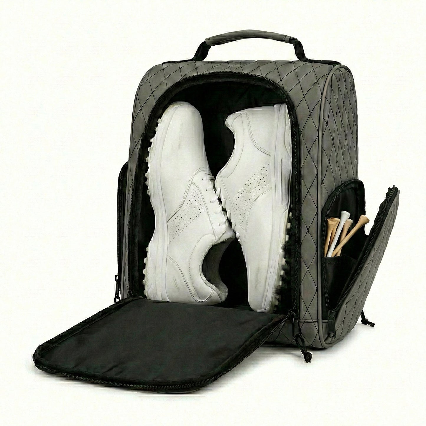 Premium Golf Shoe Bag – Vented Synthetic Leather Shoe Storage