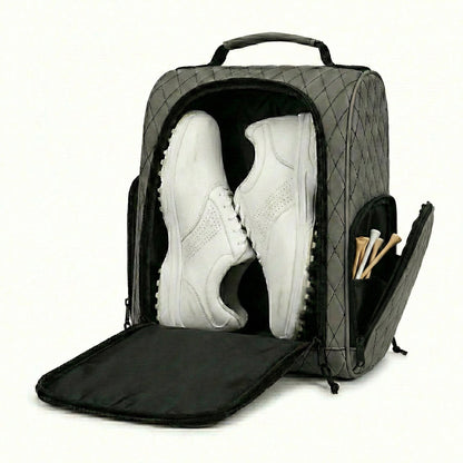 Premium Golf Shoe Bag – Vented Synthetic Leather Shoe Storage