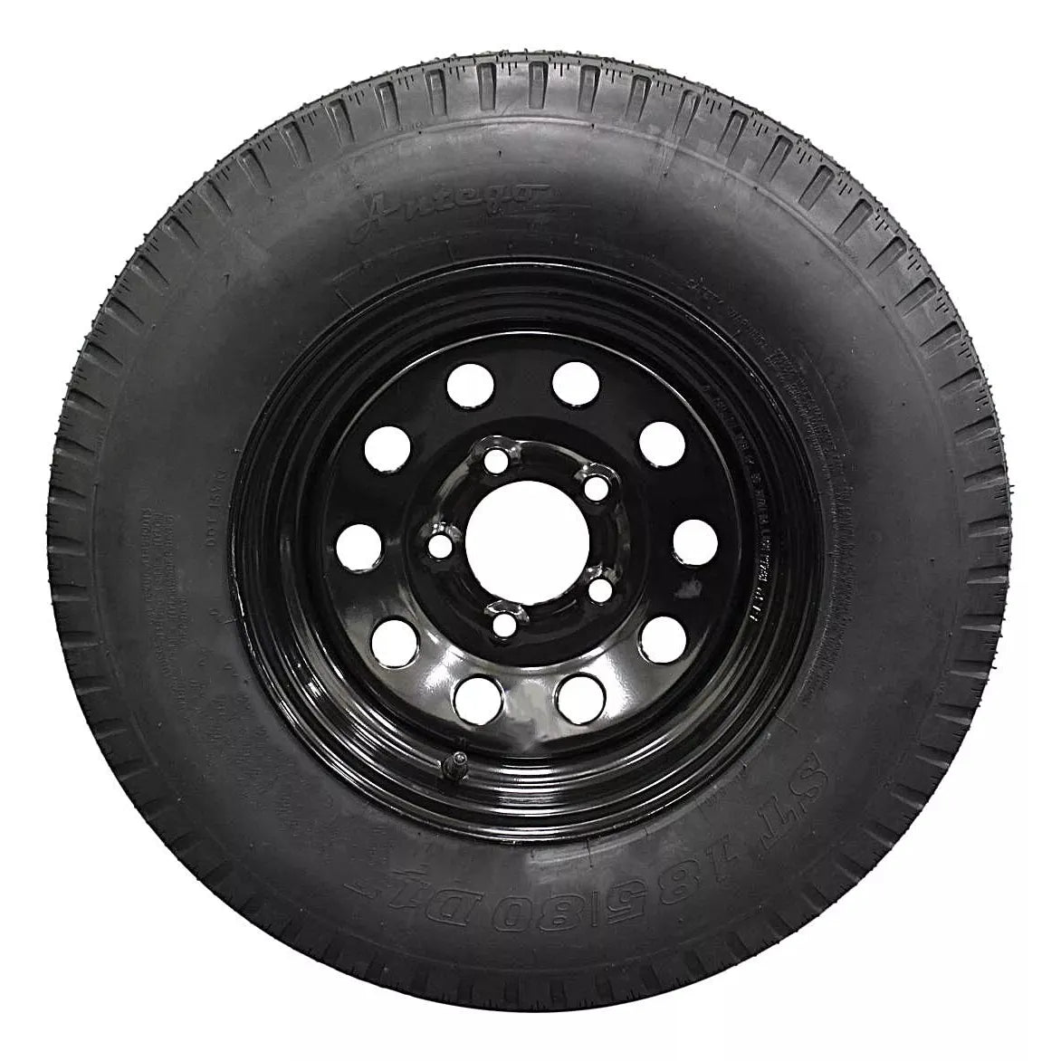 Antego ST185/80D13 Bias Trailer Tire & Black Modular Wheel Assembly, 6 Ply, Single