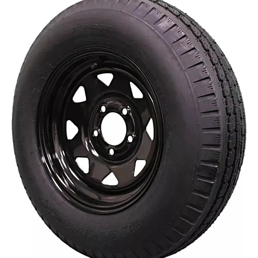 (Single Assembly) Antego Tire and Wheel  205/75D14 Highway Terrain – 14.0-Inch Rim, 6-Ply-Ply Strength, Load 100.0, Speed M – Heavy-Duty Trailer Tire | A140554020096206ST20575D14