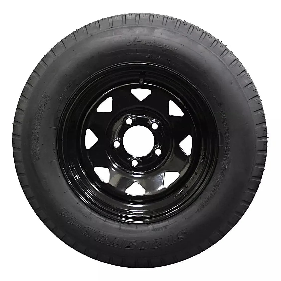 (Single Assembly) Antego Tire and Wheel  205/75D14 Highway Terrain – 14.0-Inch Rim, 6-Ply-Ply Strength, Load 100.0, Speed M – Heavy-Duty Trailer Tire | A140554020096206ST20575D14