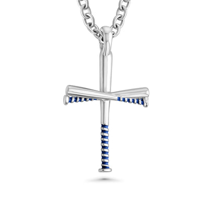 Color Grip Baseball Bat Cross Necklace
