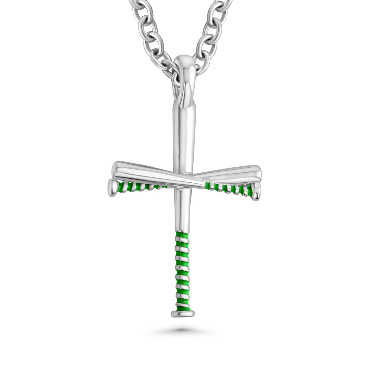 Color Grip Baseball Bat Cross Necklace